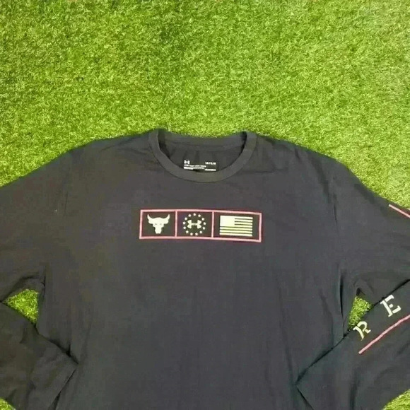 Under Armour Project Rock Shirt Men's L Black Long Sleeve Heatgear Shirt - Picture 3 of 7